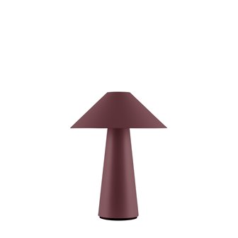 Burgundowa lampa stołowa przenośna grzybek Cannes IP44 Globen Lighting